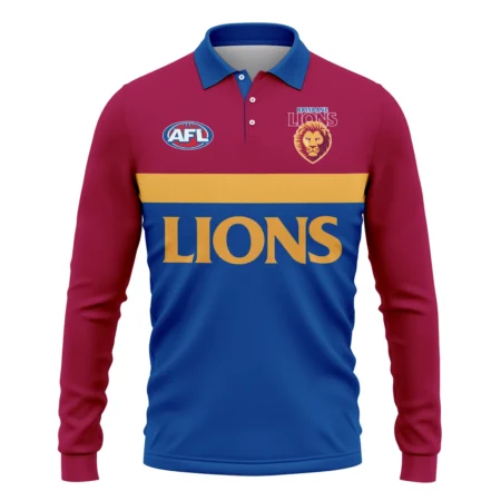 Brisbane Lions Australian Football League Exclusive Logo Long Polo Shirt HOAFL140525A01BLLPL