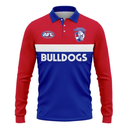 Western Bulldogs Australian Football League Exclusive Logo Long Polo Shirt HOAFL140525A01WBLPL