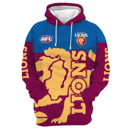 Brisbane Lions Australian Football League Exclusive Logo Hoodie HOAFL130525A02BLHD