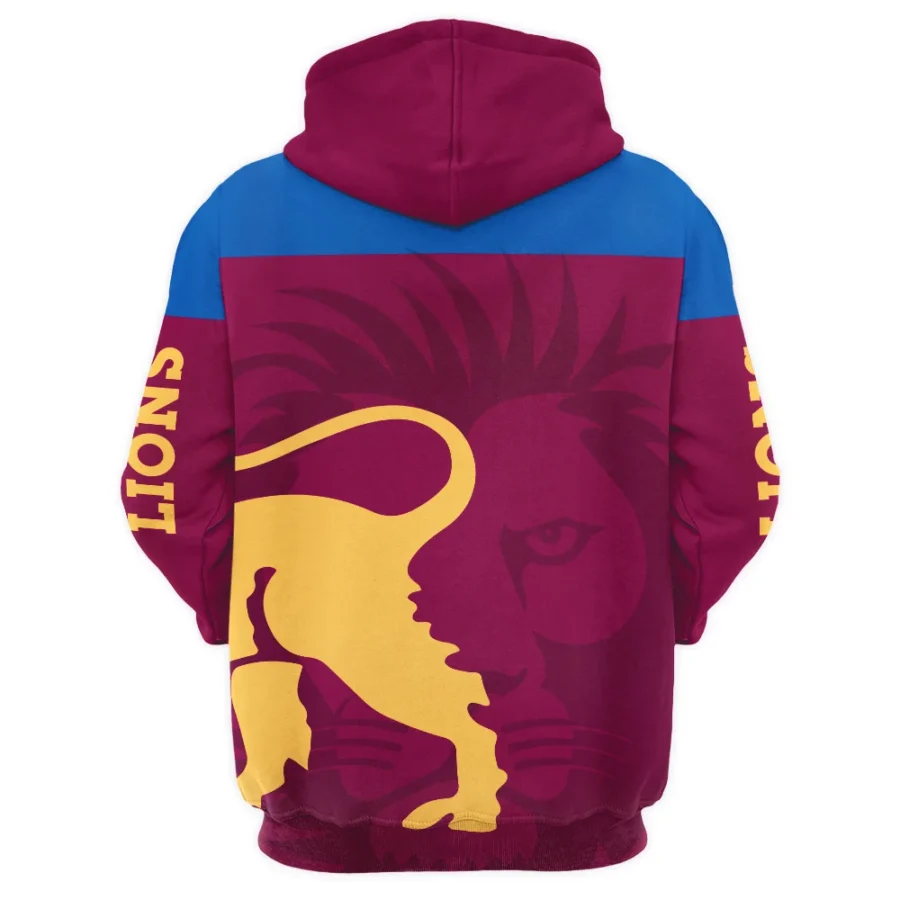 Brisbane Lions Australian Football League Exclusive Logo Zipper Hoodie HOAFL130525A02BLZHD - Image 2