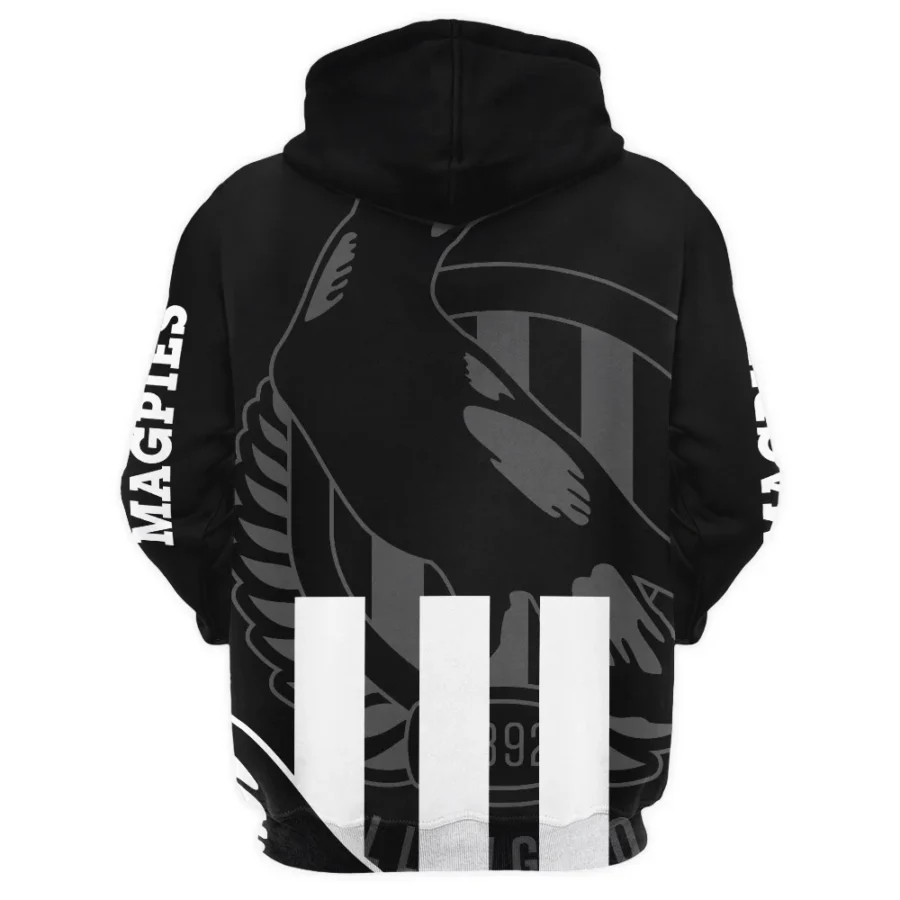 Collingwood Magpies Australian Football League Exclusive Logo Zipper Hoodie HOAFL130525A02COLLZHD - Image 2