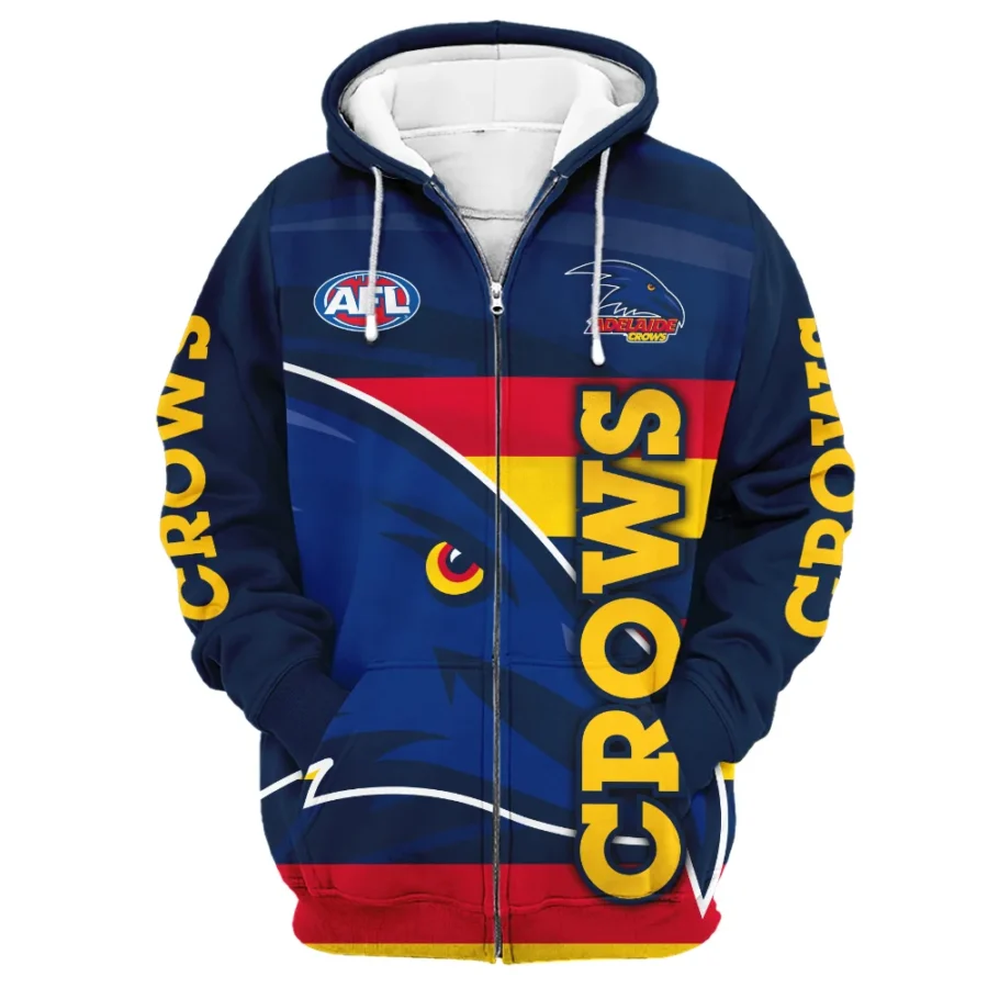 Adelaide Crows Australian Football League Exclusive Logo Zipper Hoodie HOAFL130525A02ADELZHD