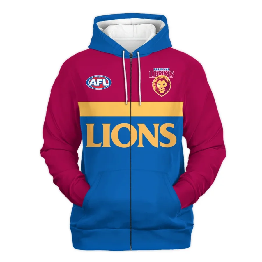 Brisbane Lions Australian Football League Exclusive Logo Zipper Hoodie HOAFL140525A01BLZHD