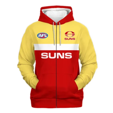 Gold Coast SUNS Australian Football League Exclusive Logo Zipper Hoodie HOAFL140525A01GCFCZHD