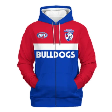 Western Bulldogs Australian Football League Exclusive Logo Zipper Hoodie HOAFL140525A01WBZHD