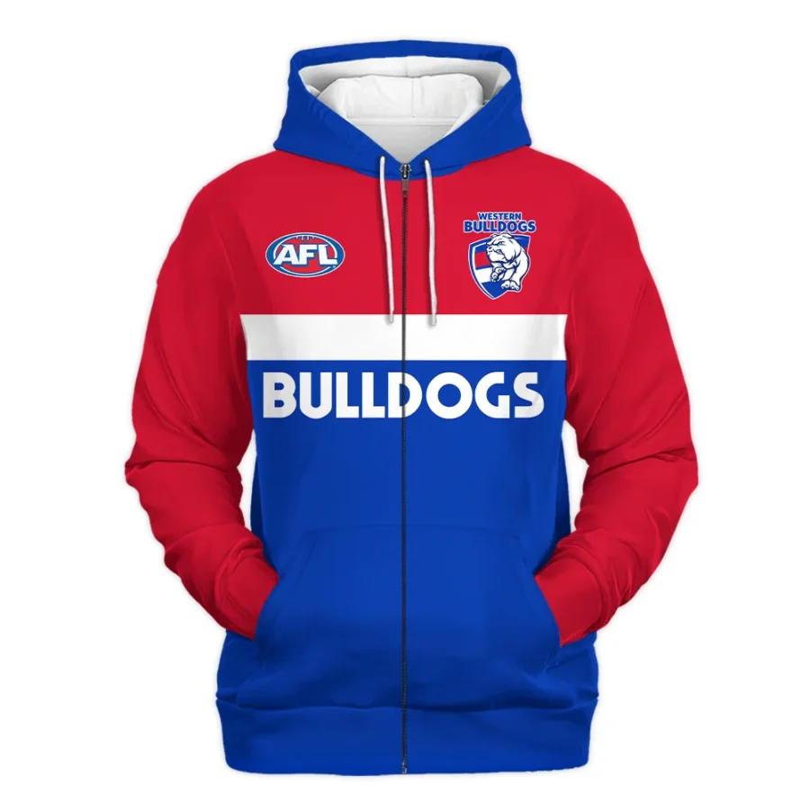 Western Bulldogs Australian Football League Exclusive Logo Zipper Hoodie HOAFL140525A01WBZHD