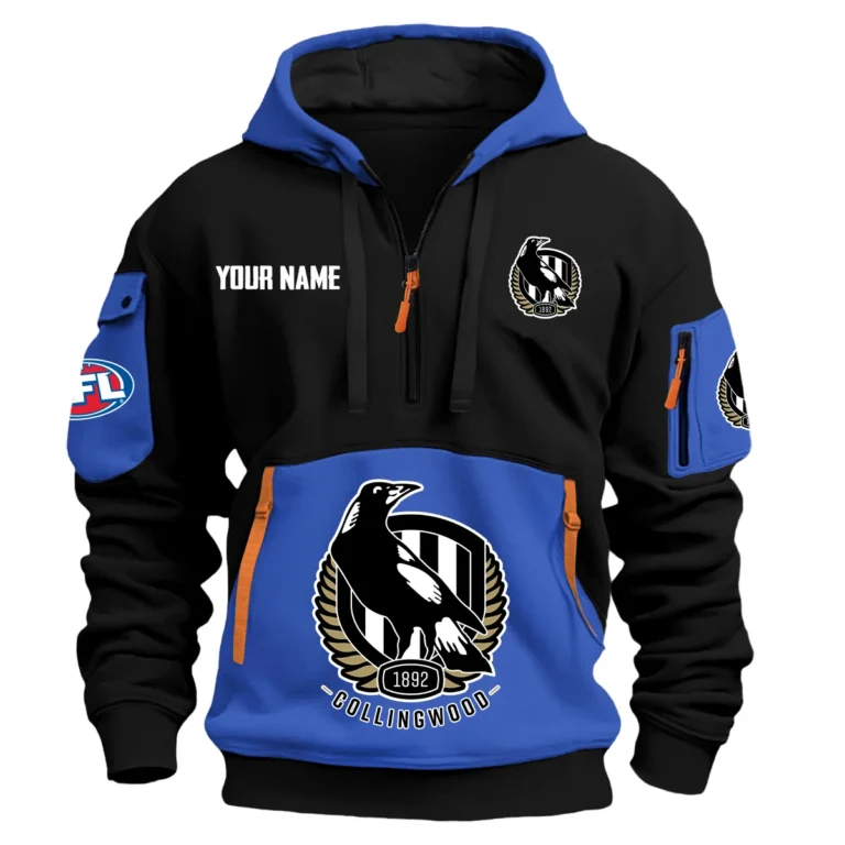 Collingwood Magpies Australian Football League Exclusive Logo Hoodie Half Zipper HOAFL0090525A01COLL