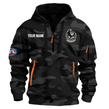 Collingwood Magpies Australian Football League Exclusive Logo Hoodie Half Zipper HOAFL080525A01COLL
