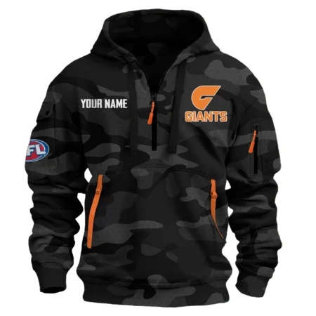 GWS Giants Australian Football League Exclusive Logo Hoodie Half Zipper HOAFL080525A01GWS