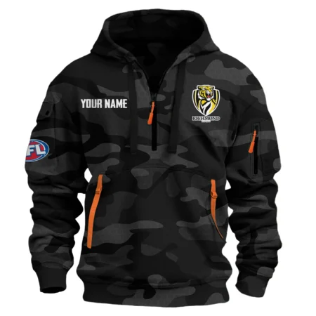Richmond Tigers Australian Football League Exclusive Logo Hoodie Half Zipper HOAFL080525A01RICH