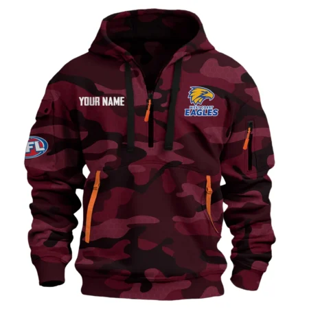 West Coast Eagles Australian Football League Exclusive Logo Hoodie Half Zipper HOAFL080525A01WCE