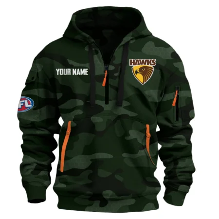 Hawthorn Hawks Australian Football League Exclusive Logo Hoodie Half Zipper HOAFL080525A01HAW