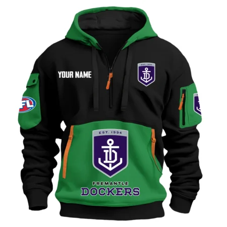 Fremantle Dockers Australian Football League Exclusive Logo Hoodie Half Zipper HOAFL0090525A01FRE