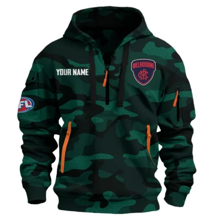 Melbourne Demons Australian Football League Exclusive Logo Hoodie Half Zipper HOAFL080525A01MELB
