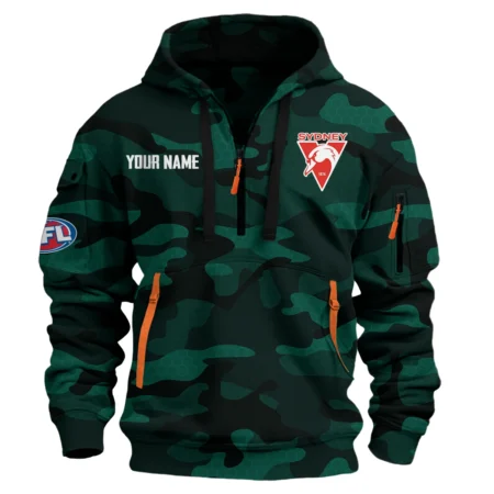 Sydney Swans Australian Football League Exclusive Logo Hoodie Half Zipper HOAFL080525A01SYD