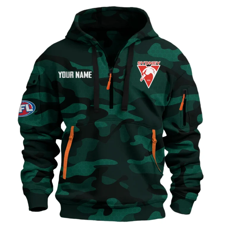 Sydney Swans Australian Football League Exclusive Logo Hoodie Half Zipper HOAFL080525A01SYD