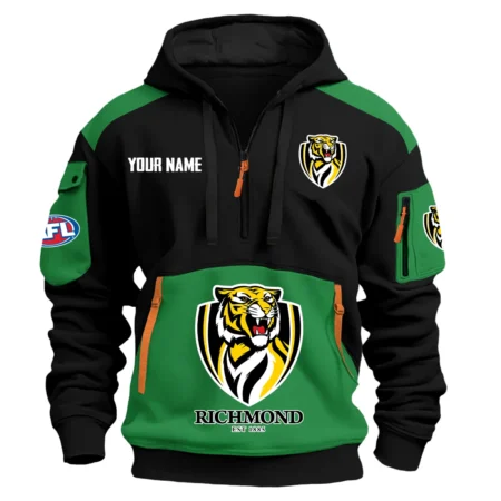 Richmond Tigers Australian Football League Exclusive Logo Hoodie Half Zipper HOAFL190525A01RICH