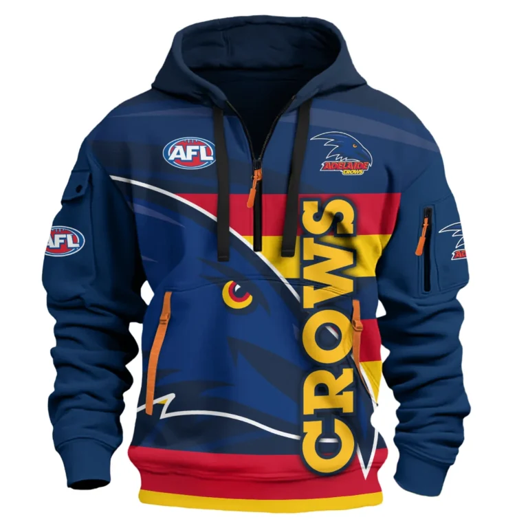 Adelaide Crows Australian Football League Exclusive Logo Hoodie Half Zipper HOAFL120525A01ADEL-1