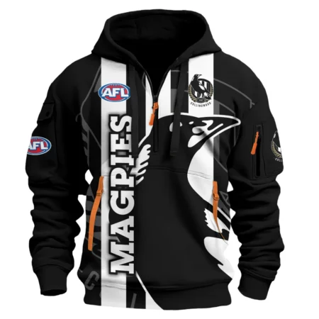 Collingwood Magpies Australian Football League Exclusive Logo Hoodie Half Zipper HOAFL120525A01COLL