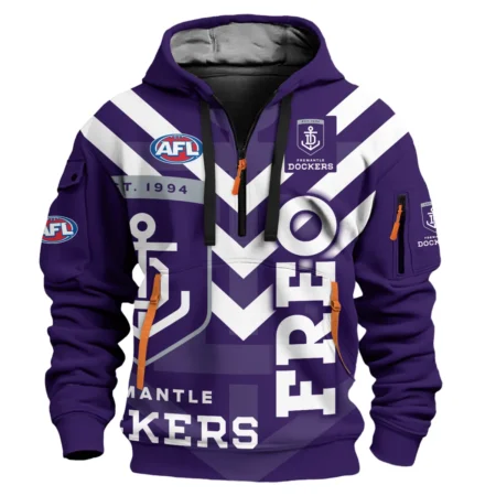 Fremantle Dockers Australian Football League Exclusive Logo Hoodie Half Zipper HOAFL120525A01FRE