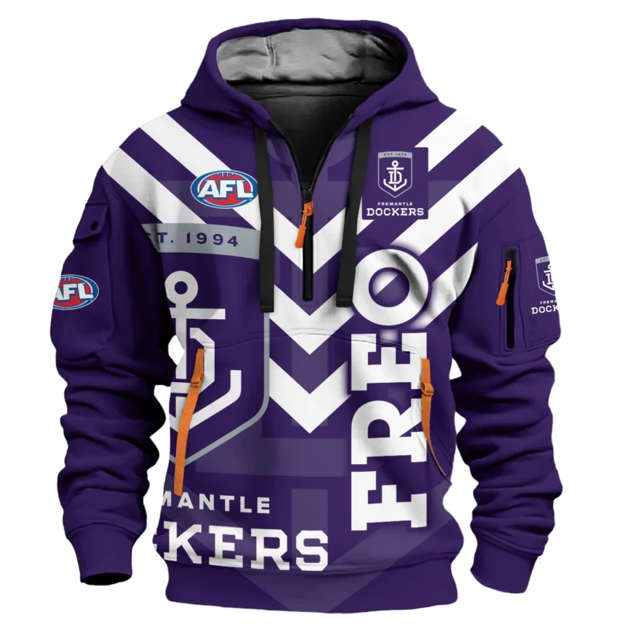 Fremantle Dockers Australian Football League Exclusive Logo Hoodie Half Zipper HOAFL120525A01FRE
