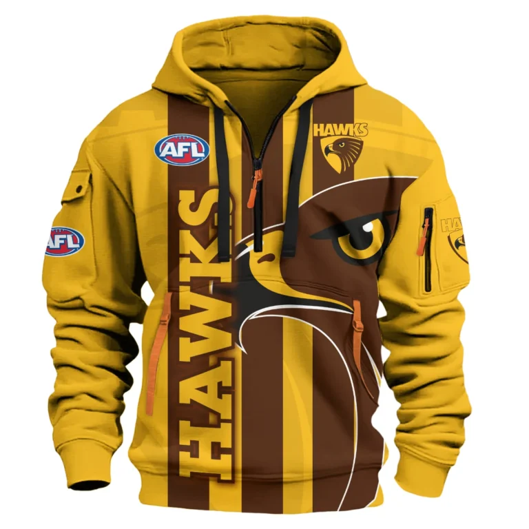 Hawthorn Hawks Australian Football League Exclusive Logo Hoodie Half Zipper HOAFL120525A01HAW-1