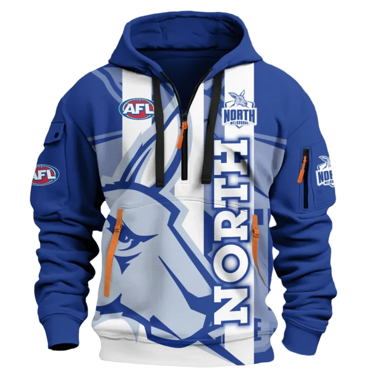 North Melbourne Kangaroos Australian Football League Exclusive Logo Hoodie Half Zipper HOAFL120525A01NMFC-1