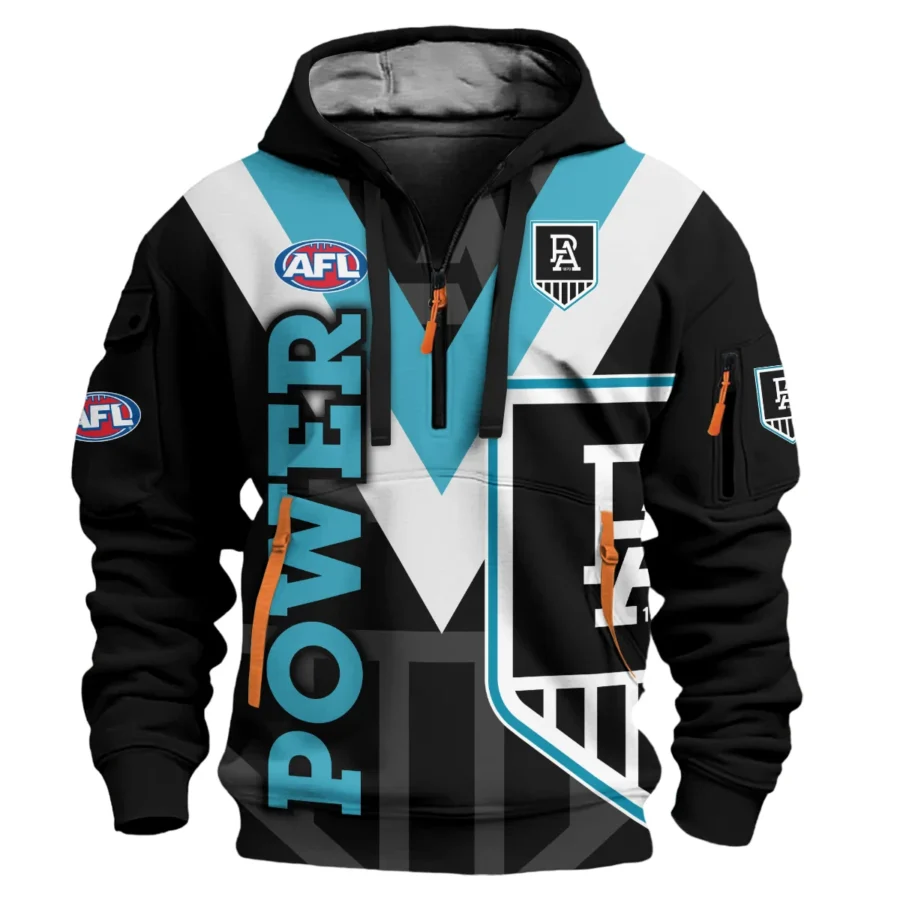 Port Adelaide Power Australian Football League Exclusive Logo Hoodie Half Zipper HOAFL120525A01PORT