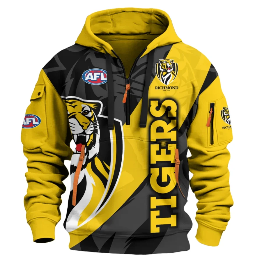 Richmond Tigers Australian Football League Exclusive Logo Hoodie Half Zipper HOAFL120525A01RICH