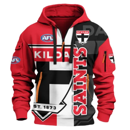 St Kilda Saints Australian Football League Exclusive Logo Hoodie Half Zipper HOAFL120525A01STK