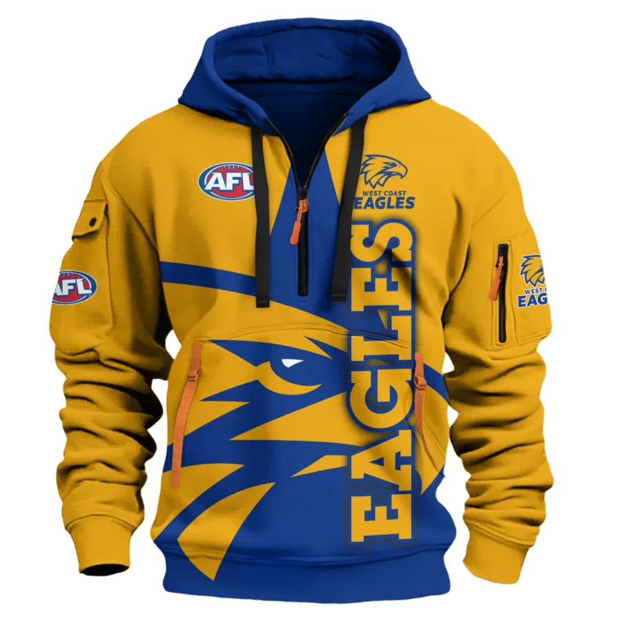 West Coast Eagles Australian Football League Exclusive Logo Hoodie Half Zipper HOAFL120525A01WCE
