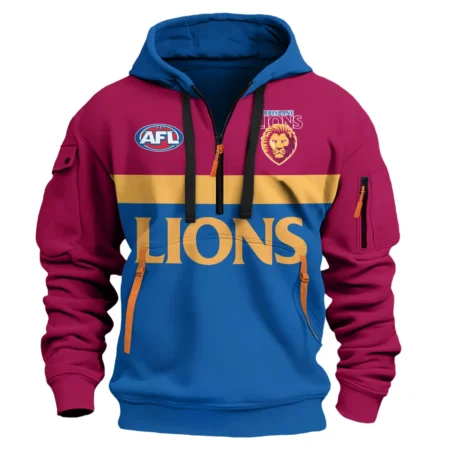 Brisbane Lions Australian Football League Exclusive Logo Hoodie Half Zipper HOAFL140525A01BLHDF