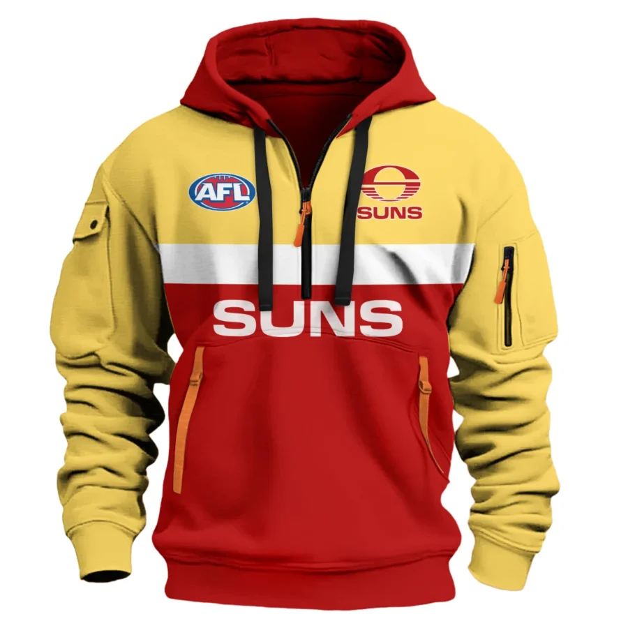 Gold Coast SUNS Australian Football League Exclusive Logo Hoodie Half Zipper HOAFL140525A01GCFCHDF