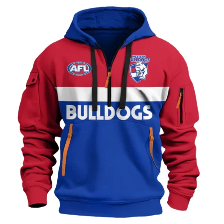 Western Bulldogs Australian Football League Exclusive Logo Hoodie Half Zipper HOAFL140525A01WBHDF