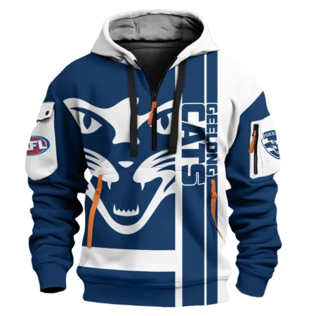 Geelong Cats Australian Football League Exclusive Logo Hoodie Half Zipper HOAFL210525FW01GEEL