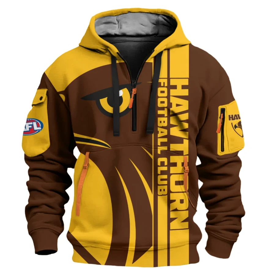 Hawthorn Hawks Australian Football League Exclusive Logo Hoodie Half Zipper HOAFL210525FW01HAW