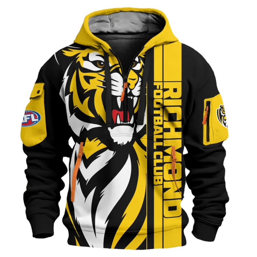 Richmond Tigers Australian Football League Exclusive Logo Hoodie Half Zipper HOAFL210525FW01RICH