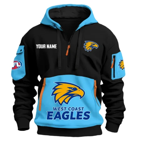 West Coast Eagles Australian Football League Exclusive Logo Hoodie Half Zipper HOAFL0090525A01WCE