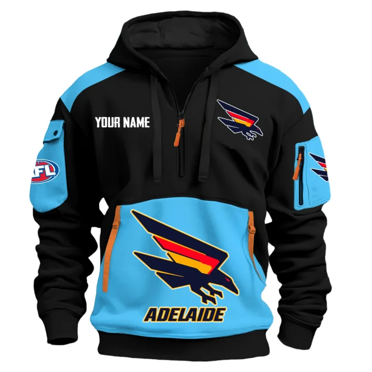 Adelaide Crows Australian Football League Exclusive Logo Hoodie Half Zipper HOAFL190525A01ADEL