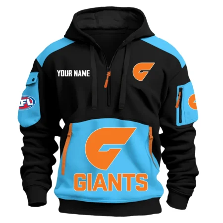GWS Giants Australian Football League Exclusive Logo Hoodie Half Zipper HOAFL190525A01GWS