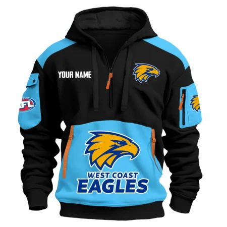 West Coast Eagles Australian Football League Exclusive Logo Hoodie Half Zipper HOAFL190525A01WCE