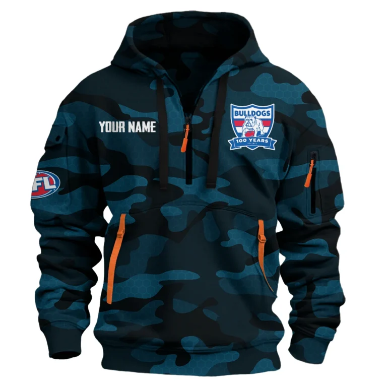 Western Bulldogs Australian Football League Exclusive Logo Hoodie Half Zipper HOAFL080525A01WB