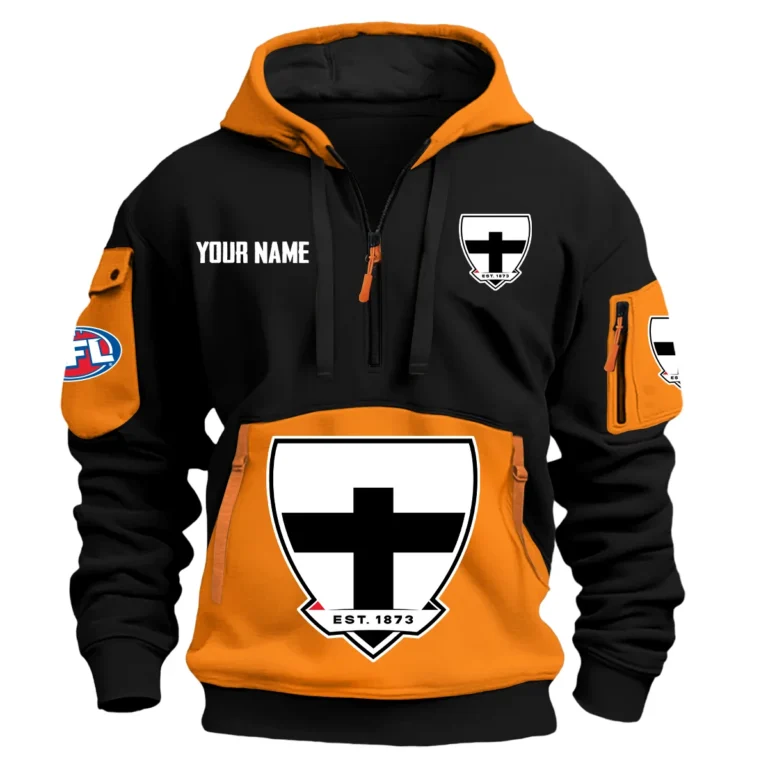 St Kilda Saints Australian Football League Exclusive Logo Hoodie Half Zipper HOAFL0090525A01STK