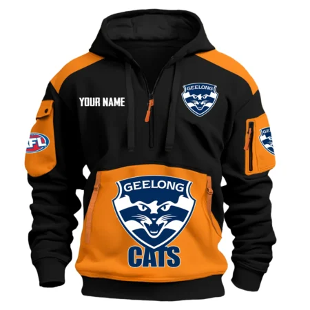 Geelong Cats Australian Football League Exclusive Logo Hoodie Half Zipper HOAFL190525A01GEEL
