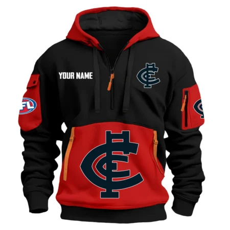 Carlton Blues Australian Football League Exclusive Logo Hoodie Half Zipper HOAFL0090525A01CARL