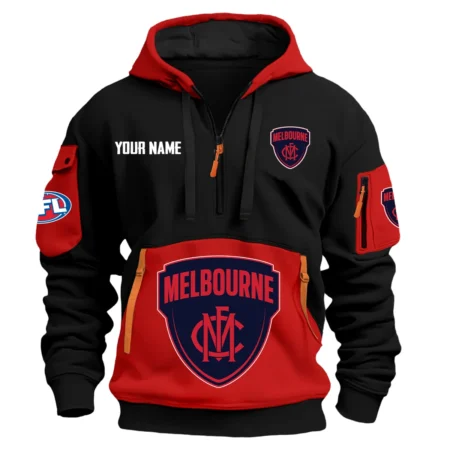 Melbourne Demons Australian Football League Exclusive Logo Hoodie Half Zipper HOAFL0090525A01MELB