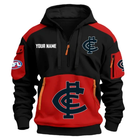 Carlton Blues Australian Football League Exclusive Logo Hoodie Half Zipper HOAFL190525A01CARL