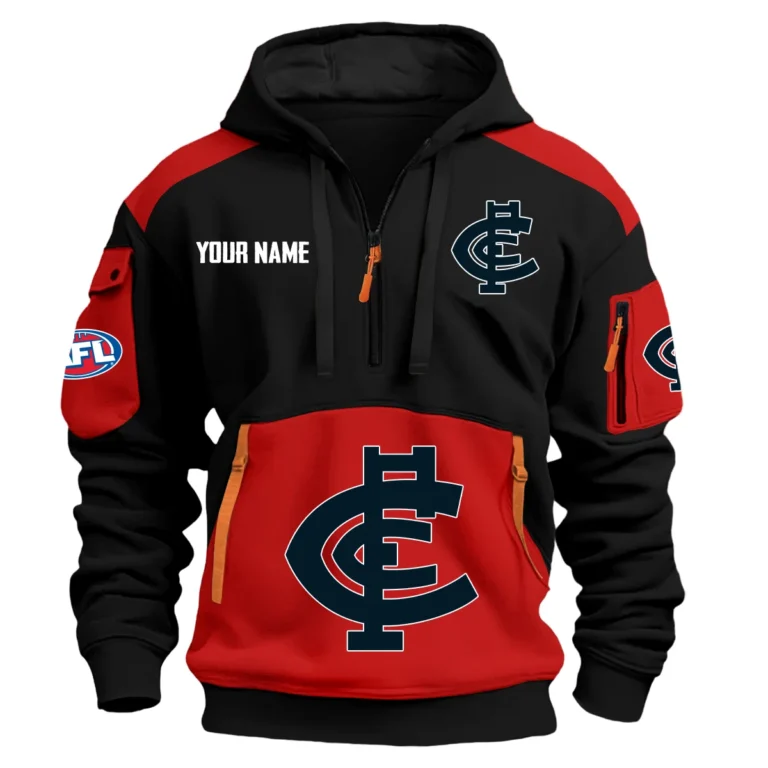 Carlton Blues Australian Football League Exclusive Logo Hoodie Half Zipper HOAFL190525A01CARL