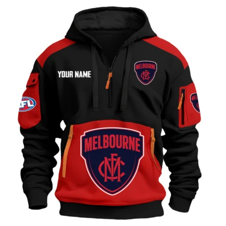 Melbourne Demons Australian Football League Exclusive Logo Hoodie Half Zipper HOAFL190525A01MELB