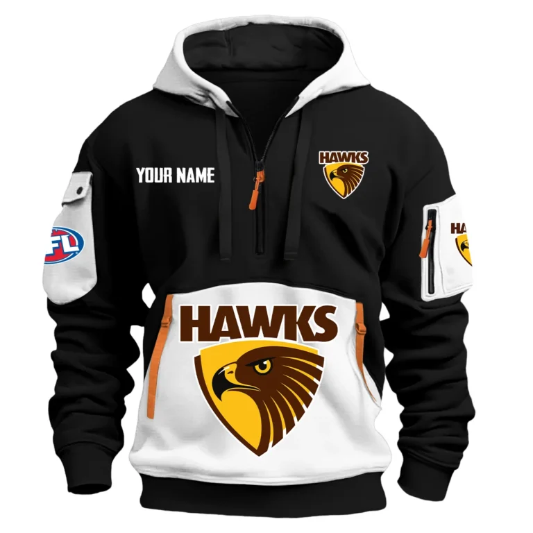 Hawthorn Hawks Australian Football League Exclusive Logo Hoodie Half Zipper HOAFL0090525A01HAW